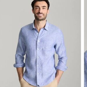 UNTUCKit Wrinkle-Resistant Linen Vin Santo Shirt men’s large in light green